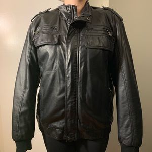 Calvin Klein Black synthetic Leather Jacket
